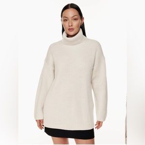 Aritzia Babaton Mallo turtleneck sweater in Heather Birch